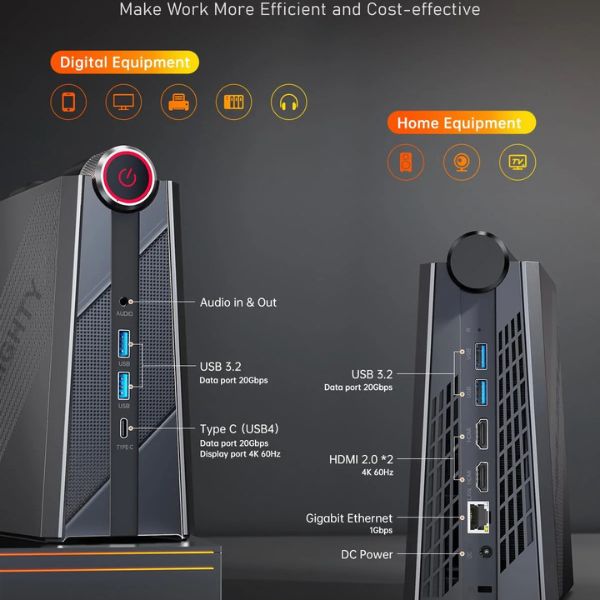 Mini PC ACEMAGIC AD08, Core i7-11700B, 32GB RAM, 1TB NVMe SSD, 4K Triple Display, WiFi 6, BT 5 - Image 6