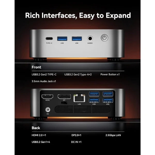 Mini PC ACEMAGICIAN M1 - AMD Ryzen 7 6800H - 24GB RAM DDR5 - 512GB PCIe SSD - Radeon 680M - Windows 11 Pro - Image 7