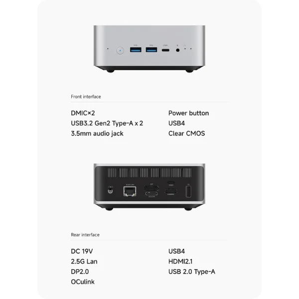 Mini PC Minisforum AI X1-255 AMD Ryzen 7 H255 64 GB RAM 1 TB SSD X1-255 WiFi 7 HDMI DisplayPort USB 4.0 Card Reader - Image 4
