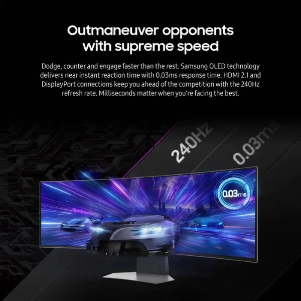 Monitor Gaming Samsung Odyssey OLED G9 49" DQHD 240Hz 0.03ms Curvo Smart HDR10 FreeSync/G-Sync - Image 7