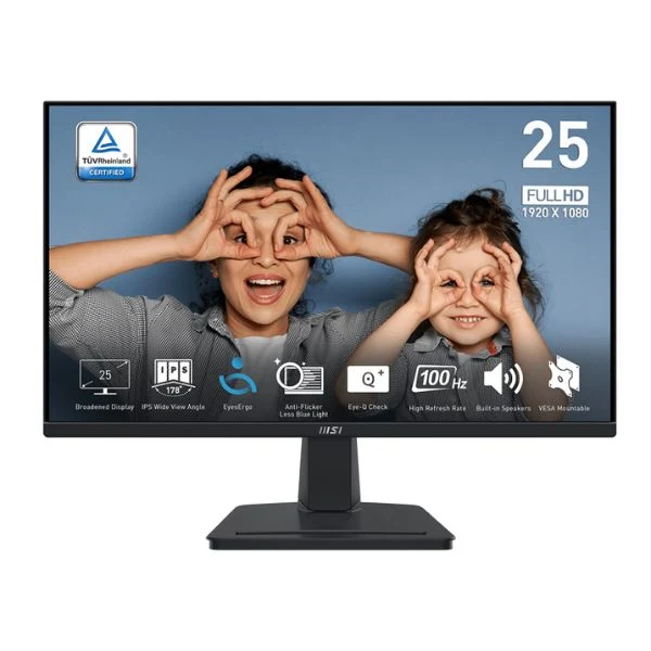 Monitor MSI PRO MP251 - 24.5" FHD IPS, 100Hz, EyesErgo, Anti-Flicker