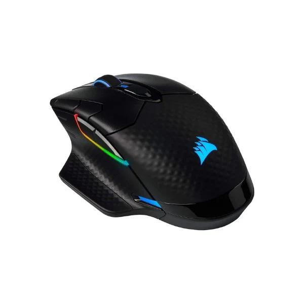 Mouse Corsair Dark Core RGB Pro inalámbrico FPS/MOBA con tecnología SLIPSTREAM, LED RGB retroiluminado, 18000 DPI