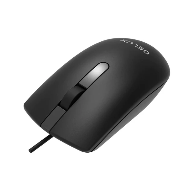 Mouse Delux M322BU con cable Color Negro - Image 2