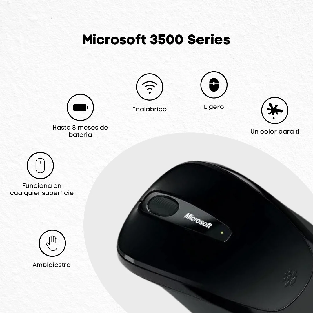 Mouse Microsoft 3500 Inalambrico Gmf-00030 Negro - Image 3