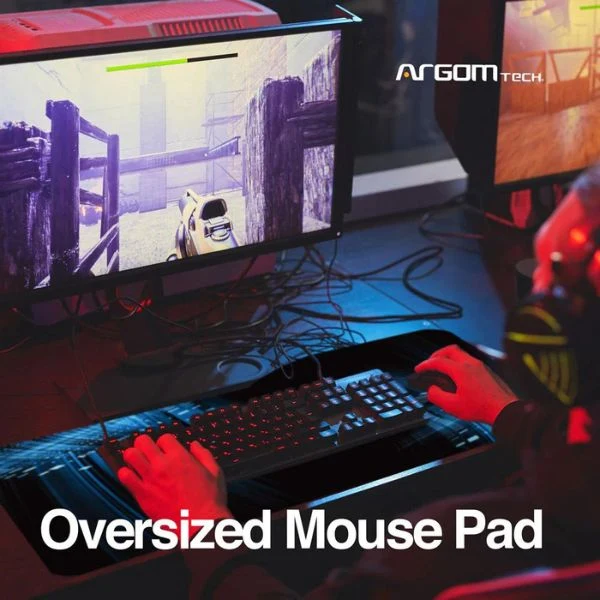 Mouse Pad Argom Gaming Combat 34.5x79.5 Color Negro- Azul - Image 3