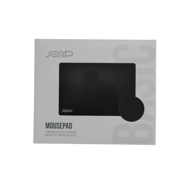 Mouse Pad Jemip Basic JP-MP01 - Superficie de Tela - Base Antideslizante - 20x24 cm - Negro - Image 2