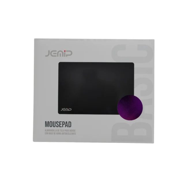 Mouse Pad Jemip Basic JP-MP01-PURPURA - Almohadilla de Tela - Base Antideslizante - Púrpura Profundo