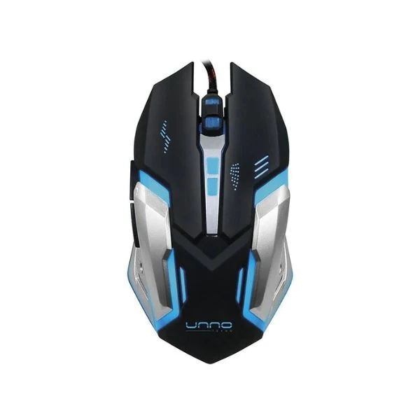 Mouse Unno Tekno MS6610Bk Brave Gaming Usb Plata/Negro