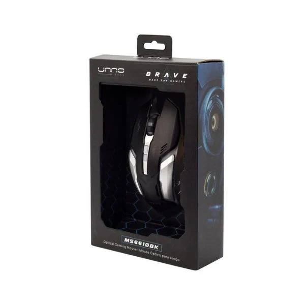 Mouse Unno Tekno MS6610Bk Brave Gaming Usb Plata/Negro - Image 3