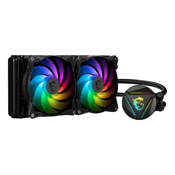 MSI MAG 240R V2 - AIO ARGB CPU Enfriador Liquido - Rotating Cap LGA 1700 Ready - 240mm Radiator - Dual 120mm ARGB PWM Fans