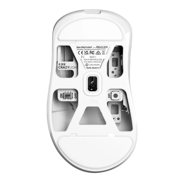 Mouse gaming inalámbrico Pulsar Xlite CrazyLight Medium Uyuni White RGB 32000 DPI con sensor XS-1 - PXLCL202 - Blanco - Image 4