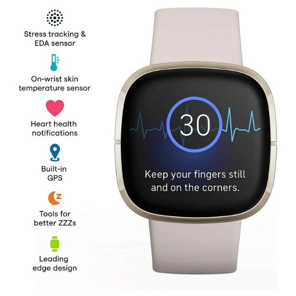 Reloj Fitbit SENSE Advanced Health Smartwatch Color Blanco - Image 3