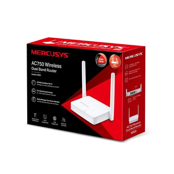 Router Mercusys MR20 2 antenas Doble Banda AC750 (433 Mbps en la banda de 5 GHz y 300 Mbps en la banda de 2,4 GHz) - Image 5
