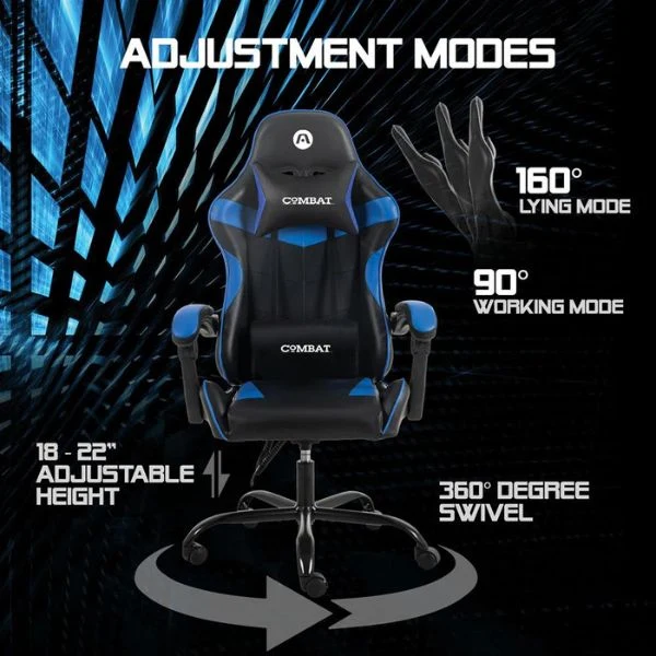 Silla ARGOM Gaming COMBAT ERGO GX5, C/ Ajuste de inclinacion y altura Color Negro-Rojo - Image 3