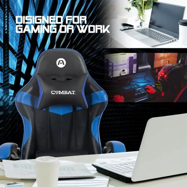 Silla ARGOM Gaming COMBAT ERGO GX5, C/ Ajuste de inclinacion y altura Color Negro-Rojo - Image 4