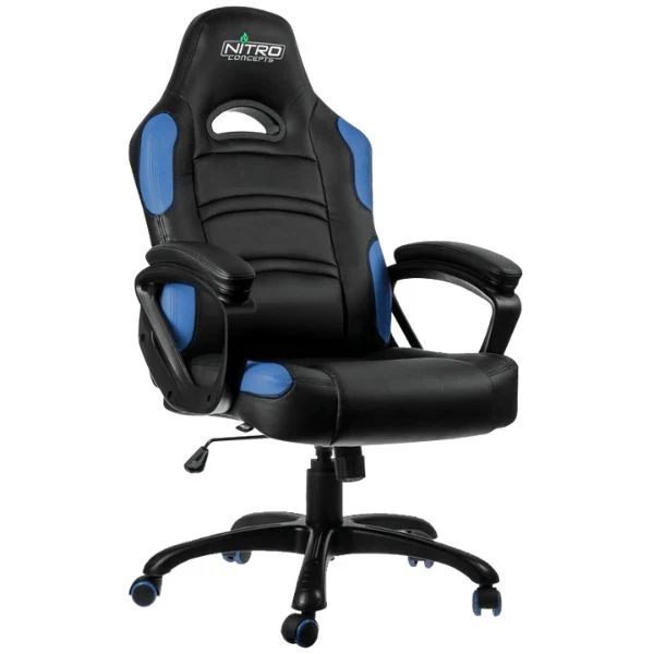 SILLA GAMING GAMEMAX NEGRA-AZUL, PIEL VEGANA, ERGONOMICA, ELEVADOR DE GAS, BALANCEO HASTA 15 - Image 2