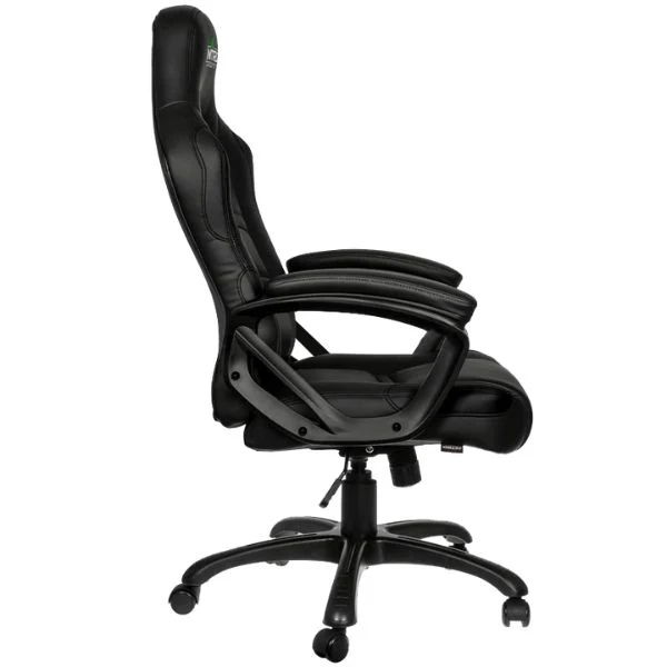 SILLA GAMING GAMEMAX NEGRA, PIEL VEGANA, ERGONOMICA, ELEVADOR DE GAS, BALANCEO HASTA 15 - Image 3