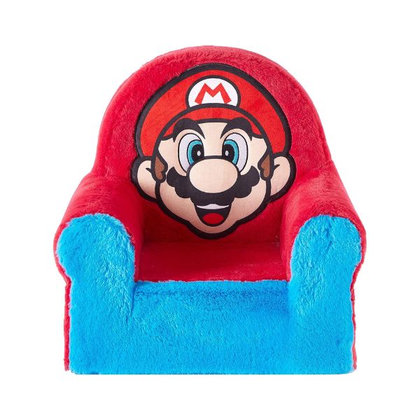 Silla Idea Nuova, Espuma de Felpa figurativa para niños, Super Mario 33x43x50  Maximo peso recomendado 37kg