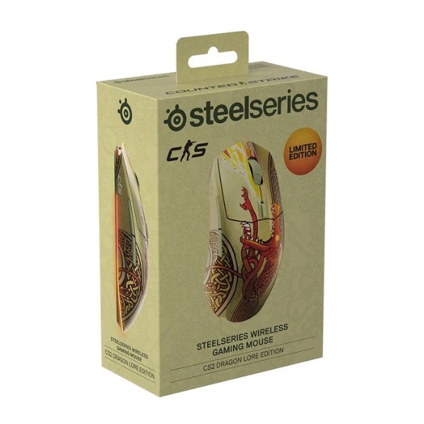 Mouse gaming inalámbrico SteelSeries Aerox 3 Wireless CS2 Dragon Lore Edition RGB 18000 DPI - 62614 - Rojo - Image 7