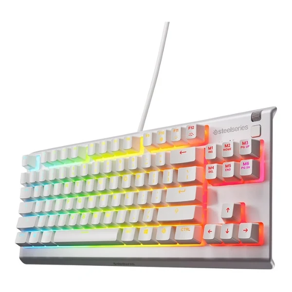 Teclado gaming cableado SteelSeries Apex 3 TKL de membrana Rainbow RGB - 64819 - Blanco - Image 2