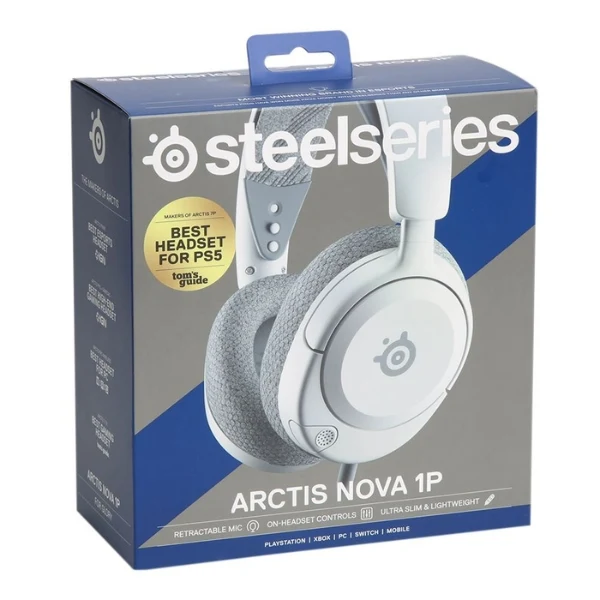 Audífonos gaming cableados SteelSeries Arctis Nova 1P Multi-System con audio espacial 360 y micrófono con cancelación de ruido - 61612 - Blanco - Image 5