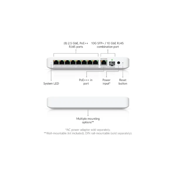 Switching Ubiquiti Switch Flex 2.5G PoE 8 Puertos PoE++ Gestionado - Image 4
