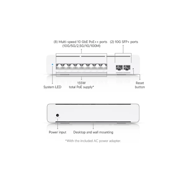 Switching Ubiquiti Switch USW-PRO-XG-8-POE 155W - Image 4