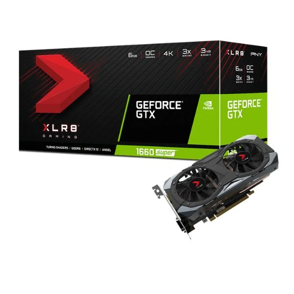 Tarjeta gráfica PNY XLR8 Gaming NVIDIA GeForce GTX 1660 Super Overclocked - 6GB GDDR6 - PCIe 3.0 - HDMI/DP/DVI