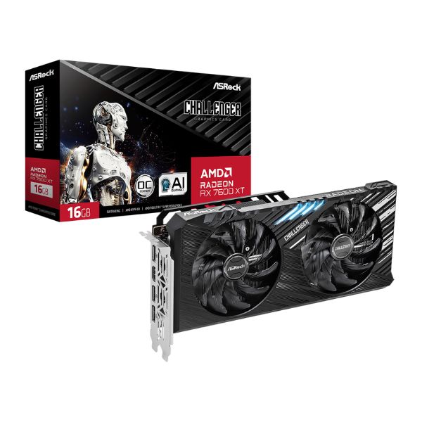 Tarjeta gráfica ASRock AMD Radeon RX 7600 XT Challenger OC - 16GB GDDR6 - PCIe 4.0 - HDMI/DP