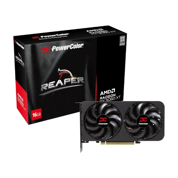Tarjeta de Video Powercolor REAPER AMD RADEON RX9060XT 8G-L/ 8GB/ GDDR6/ 128/BIT/ 2740MHz/ 550W/ HDMI-2xDP