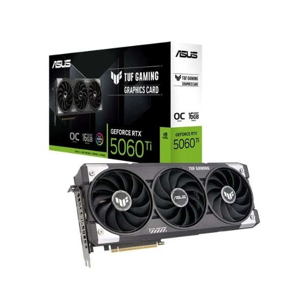 Tarjeta Gráfica ASUS NVIDIA GeForce RTX 5060 Ti TUF Overclocked Triple Fan 16GB GDDR7 PCIe 5.0