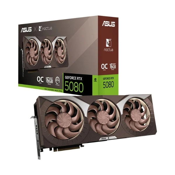 Tarjeta gráfica ASUS NVIDIA GeForce RTX 5080 Noctua Edition Overclocked Triple Fan 16GB GDDR7