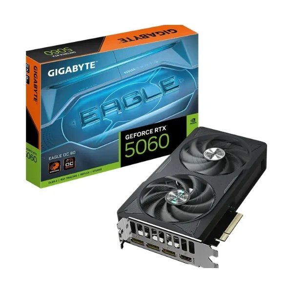 Tarjeta Gráfica GIGABYTE NVIDIA GeForce RTX 5060 EAGLE OC - 8GB GDDR7 - HDMI/DisplayPort - PCIe 5.0 - GV-N5060EGLE OC-8GD