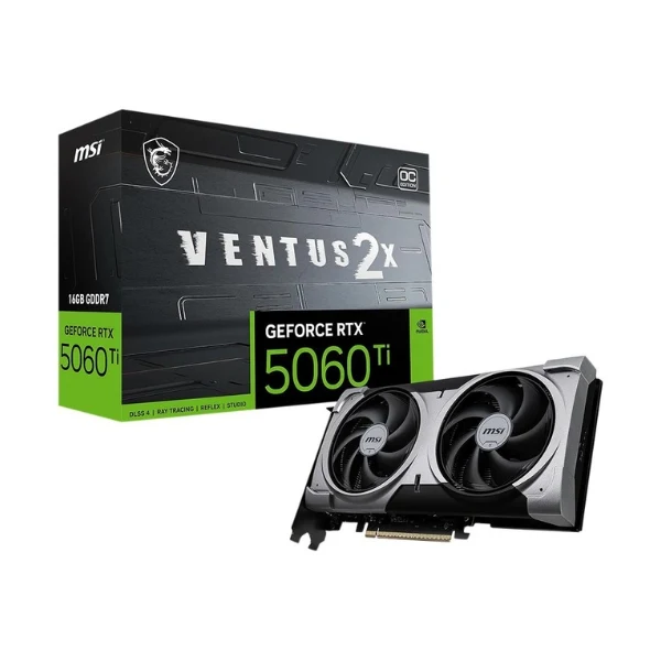 Tarjeta gráfica MSI NVIDIA GeForce RTX 5060 Ti VENTUS 2X BLACK PLUS OC Dual Fan 16GB GDDR7