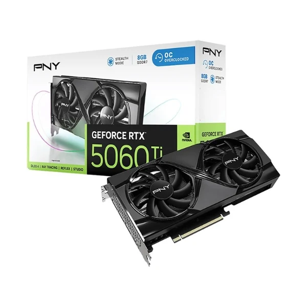 Tarjeta gráfica PNY NVIDIA GeForce RTX 5060 Ti Overclocked Dual Fan 8GB GDDR7