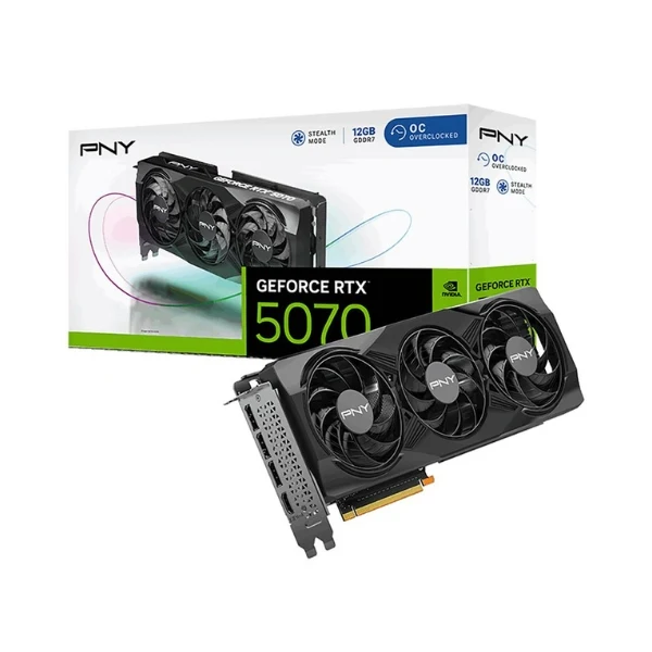 Tarjeta gráfica PNY NVIDIA GeForce RTX 5070 Overclocked Triple Fan 12GB GDDR7