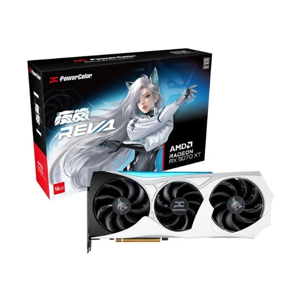 Tarjeta gráfica PowerColor AMD Radeon RX 9070 XT Hellhound Reva OC Triple Fan 16GB GDDR6
