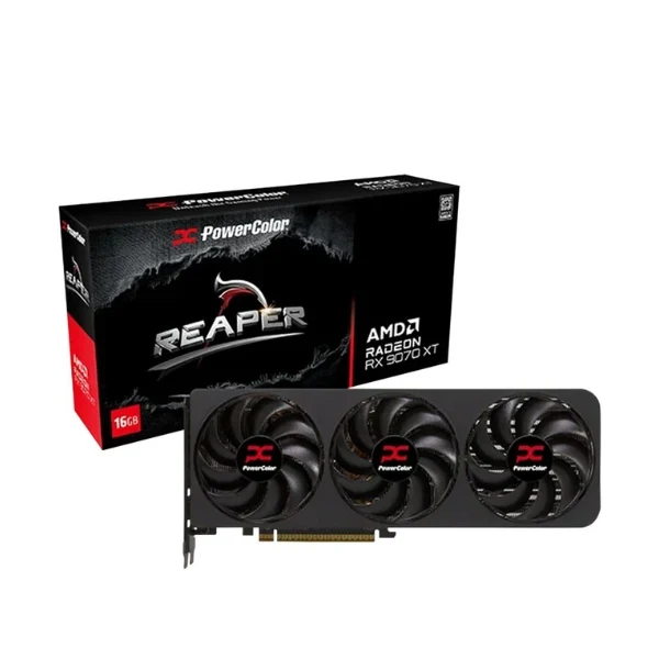 Tarjeta gráfica PowerColor AMD Radeon RX 9070 XT Reaper Triple Fan 16GB GDDR6
