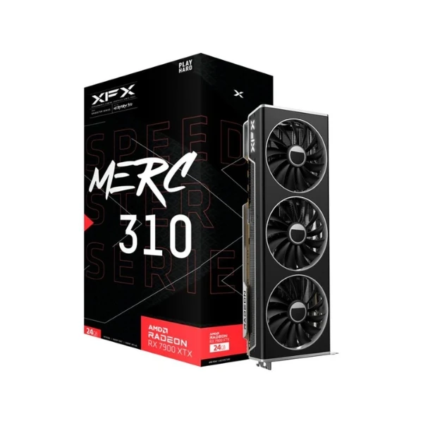 Tarjeta gráfica XFX AMD Radeon RX 7900 XTX Speedster MERC 310 Black Edition Triple Fan 24GB GDDR6 PCIe 4.0