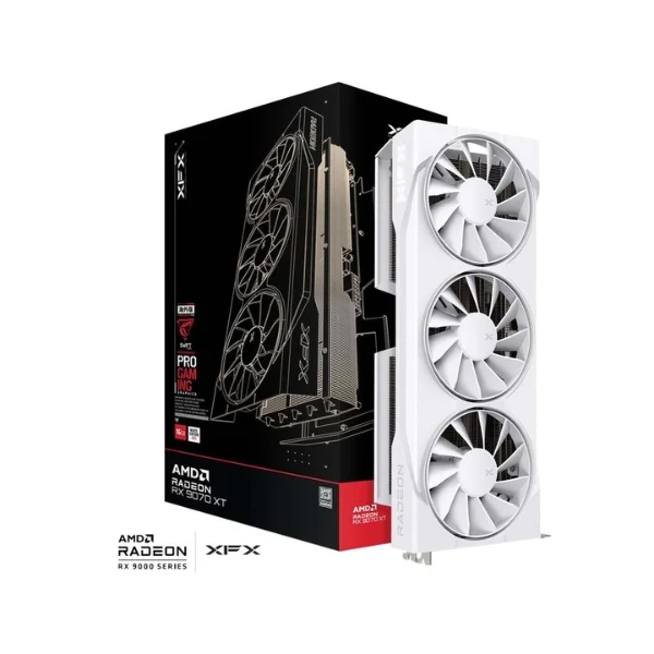 Tarjeta Gráfica XFX AMD Radeon RX 9070 XT Swift White Triple Fan 16GB GDDR6 PCIe 5.0