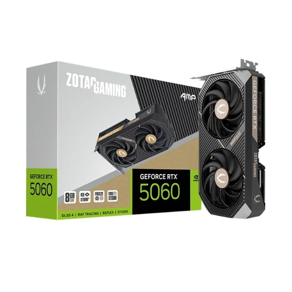 Tarjeta gráfica Zotac NVIDIA GeForce RTX 5060 AMP Overclocked Dual Fan 8GB GDDR7 PCIe 5.0