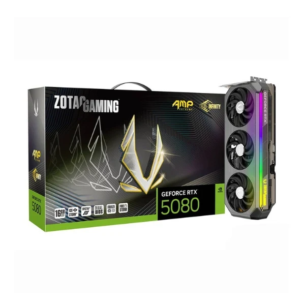 Tarjeta gráfica Zotac NVIDIA GeForce RTX 5080 AMP Extreme Infinity OC Triple Fan 16GB GDDR7