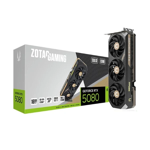 Tarjeta gráfica ZOTAC NVIDIA GeForce RTX 5080 SOLID CORE Triple Fan 16GB GDDR7