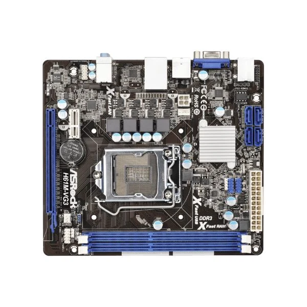 Tarjeta Madre ASRock H61M-VG3 - Micro-ATX - LGA1155 - DDR3 16GB - SATA2 - PCIe 3.0 - USB 2.0 - Image 4