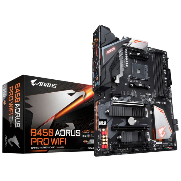 Tarjeta Madre Gigabyte B450 AORUS PRO Wi-Fi (AMD Ryzen AM4/ATX/M.2 Thermal Guard Con Wi-Fi/HDMI/DVI/USB 3.1 Gen 2/DDR4/ - Image 4