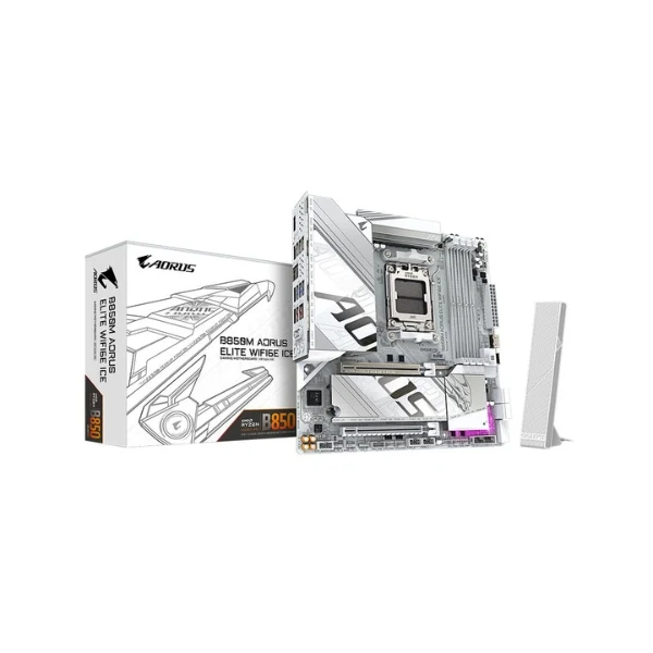 Tarjeta Madre Gigabyte B850M AORUS Elite WiFi6E Ice AMD AM5 microATX