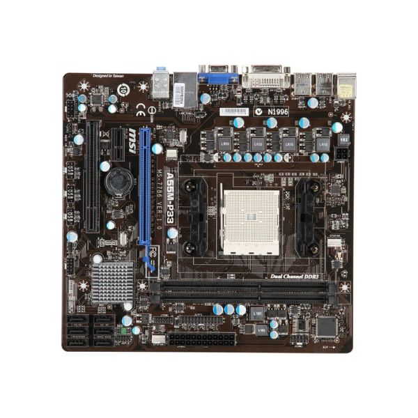 Tarjeta Madre MSI A55M-P33 - Micro-ATX - Socket FM1 - DDR3 hasta 16GB - PCIe 3.0 - USB 3.0 - HDMI - Image 2