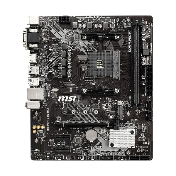 Tarjeta Madre MSI B450M PRO-M2 Max ProSeries AMD Ryzen 1st and 2ND Gen AM4 M.2 USB 3 DDR4 D-Sub DVI HDMI micro-ATX (B450MPM2MAX) - Image 4