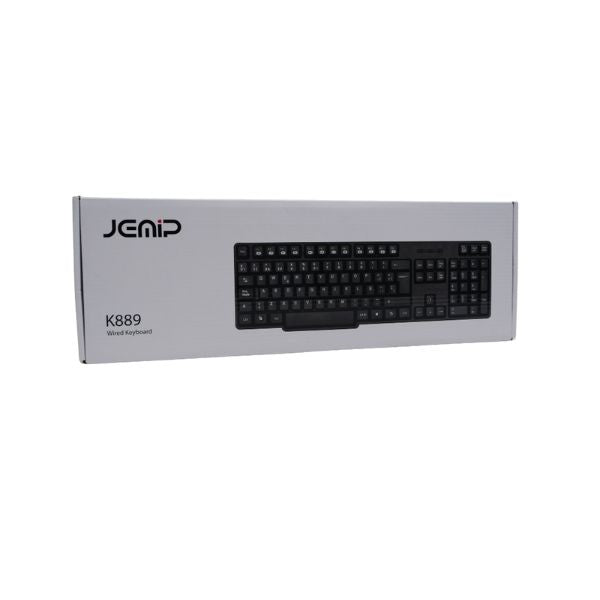 Teclado Jemip Office K889 - Español - 105 Teclas - USB - Perfil Bajo - Negro