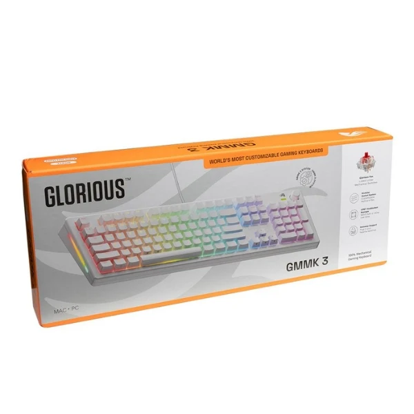 Teclado Gaming Mecánico Glorious GMMK 3 100% RGB Cableado - GMMK3-100-PB-FO - Blanco - Image 5